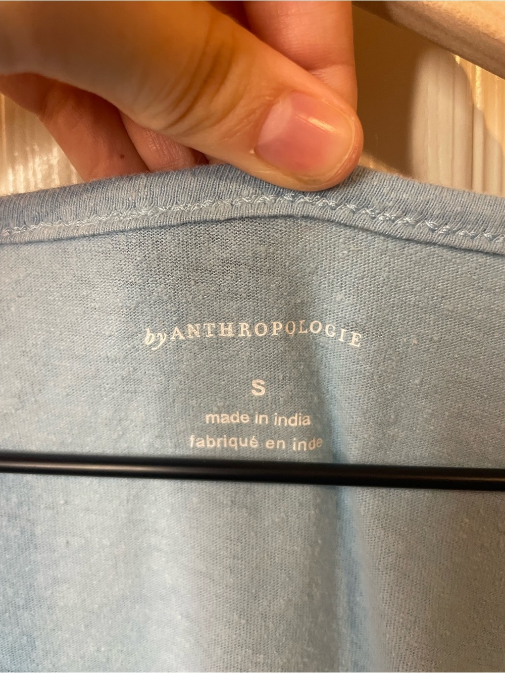 By Anthropologie Puff-Sleeve Henley Top in Blue Size Small - Picture 6 of 9